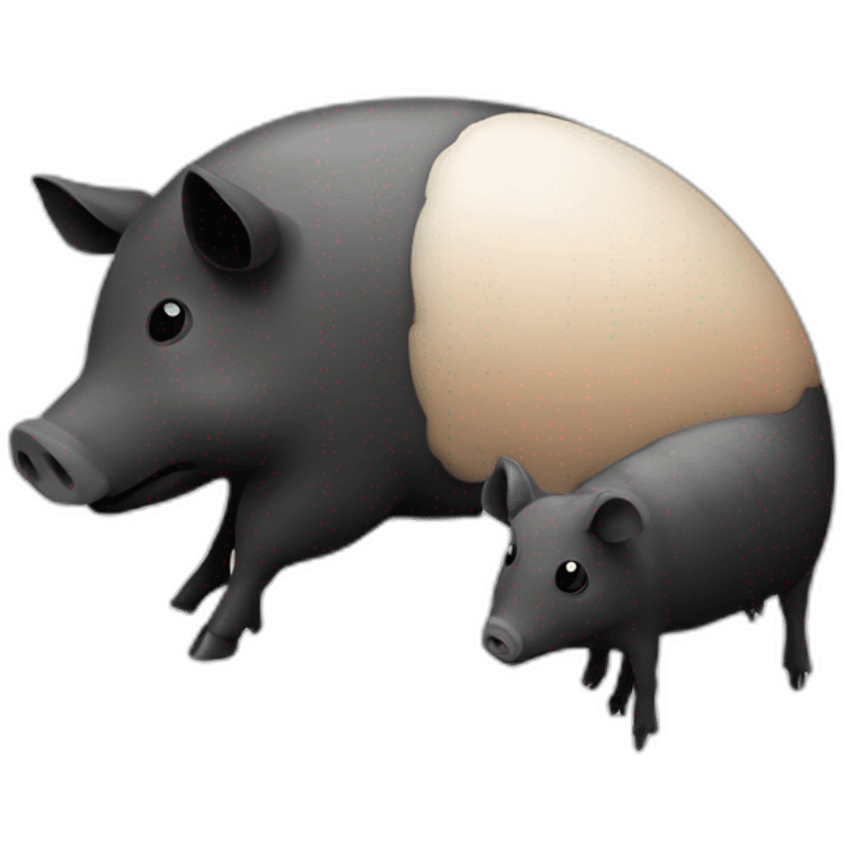 Yin Yang black and white pig armadillo cow centipede insect emoji