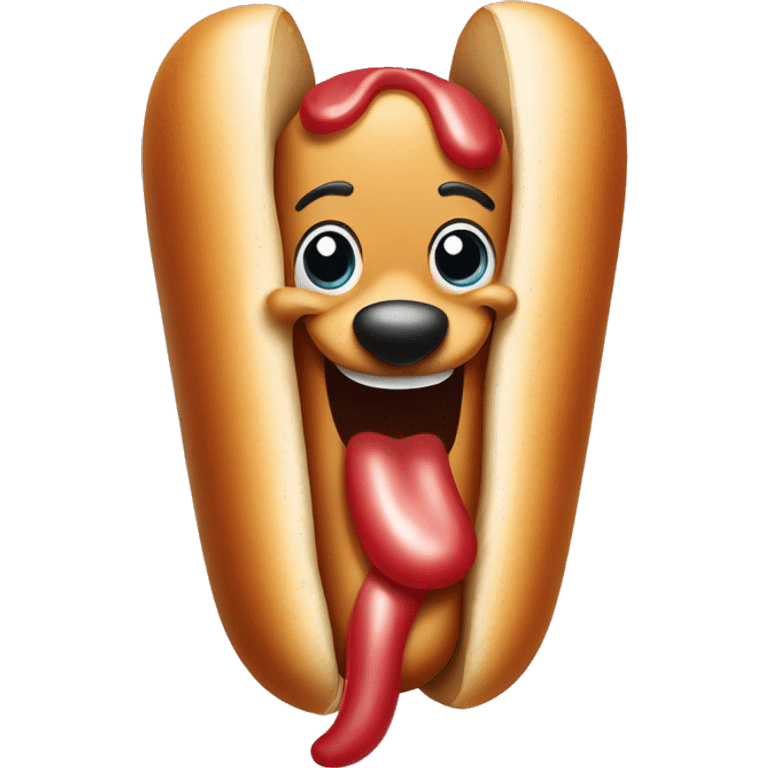 Hot dog wearing a diamond necklace, smiling and pointing  emoji