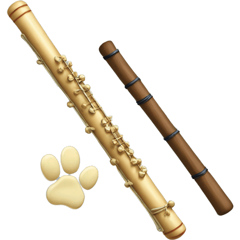 Cat's-paw and a flute emoji