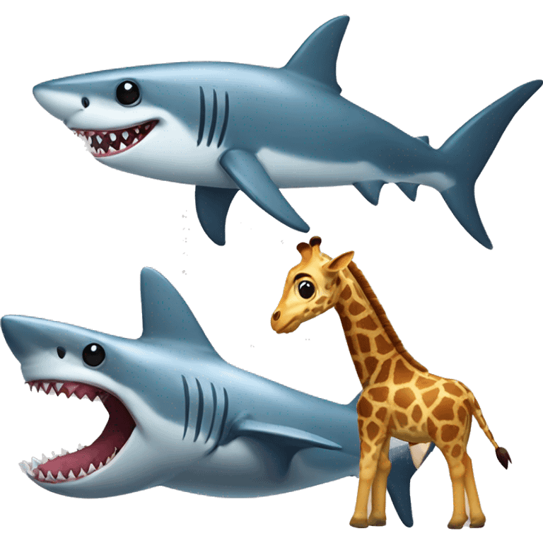 Shark and giraffe  emoji