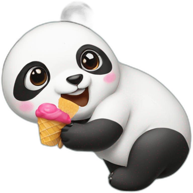 Panda eating ice cream emoji