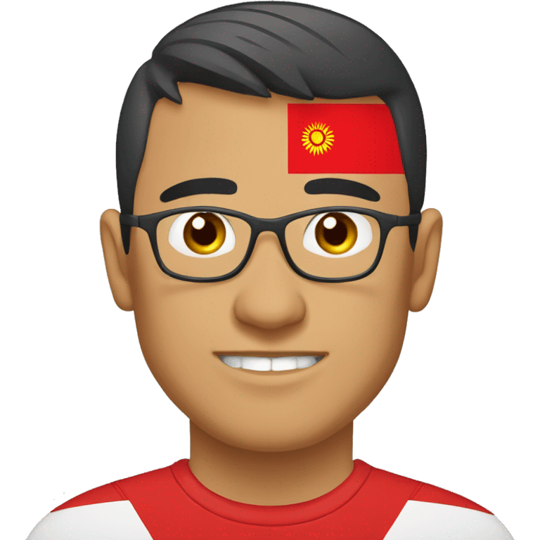 Kyrgyz guy with the image of the flag of Kyrgyzstan on a T-shirt emoji