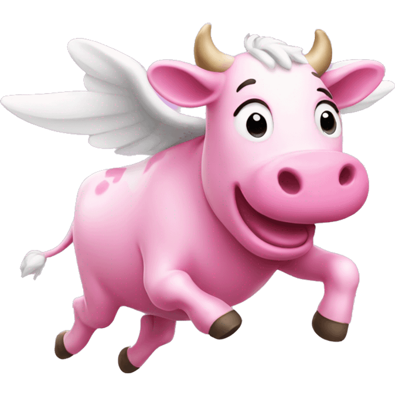 Pink flying cow  emoji