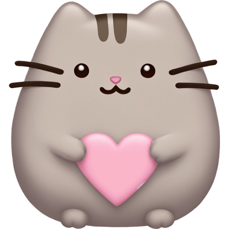 pusheen light pink heart emoji