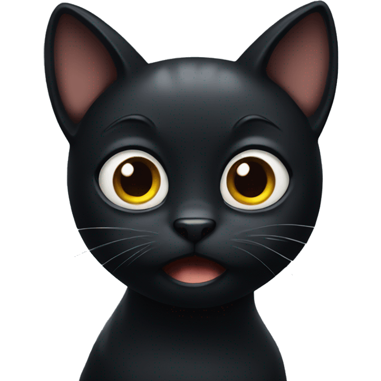 scared black cat emoji