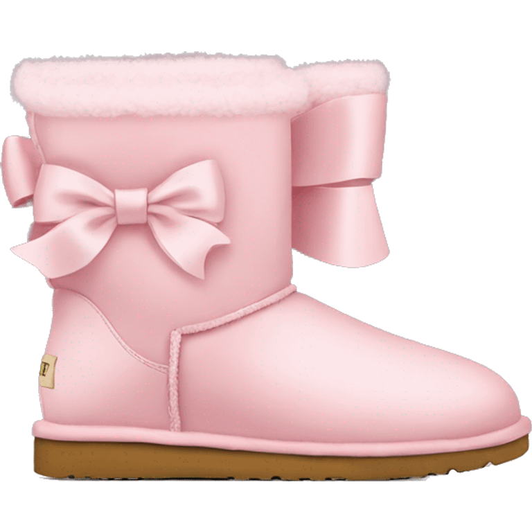 Pastel pink ugg shoes with bows  emoji