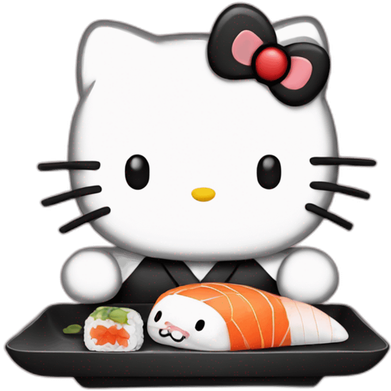 Hello kitty eat sushi emoji