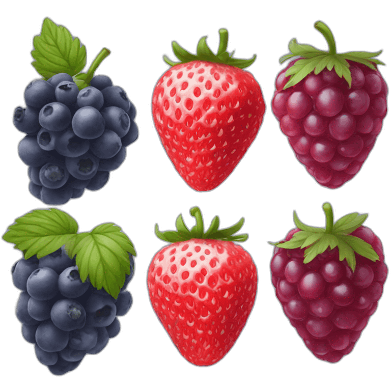 Fraise,framboise et myrtille emoji