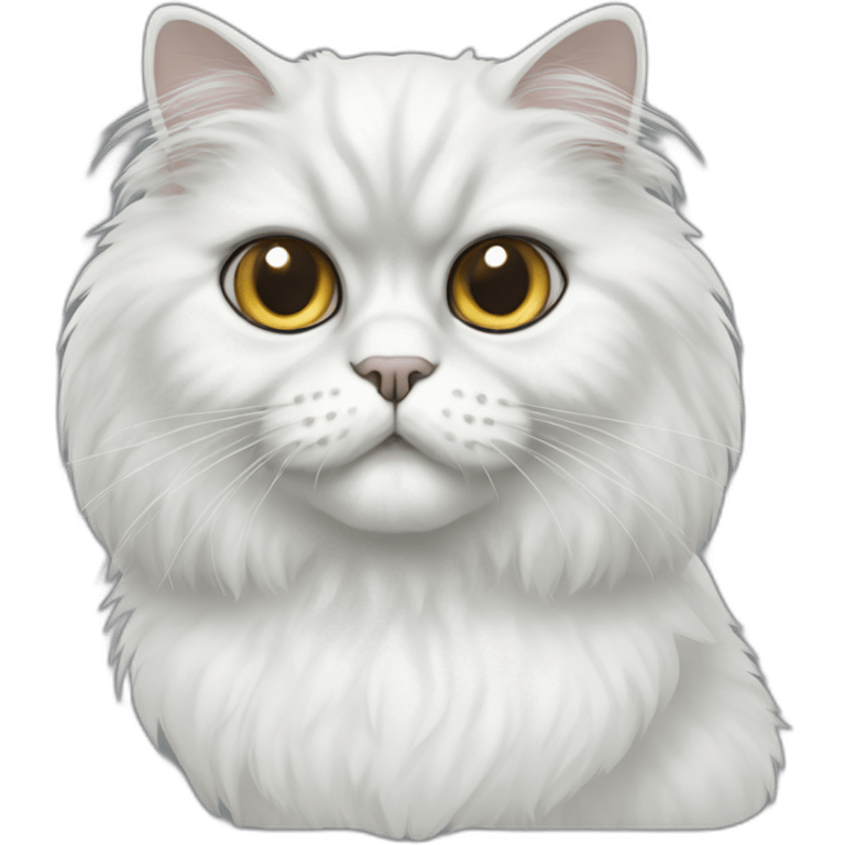 Persian cat white with gray spots emoji