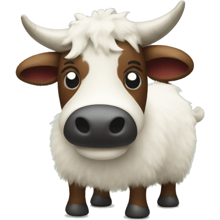 Fuzzy Christmas cow emoji