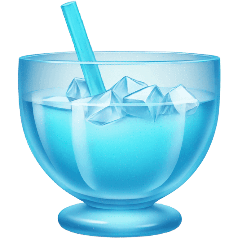 Light blue drink with ice in cristal cup emoji