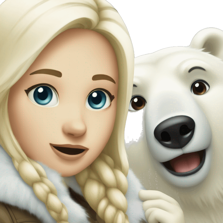 Polar bear and a blonde girl  emoji