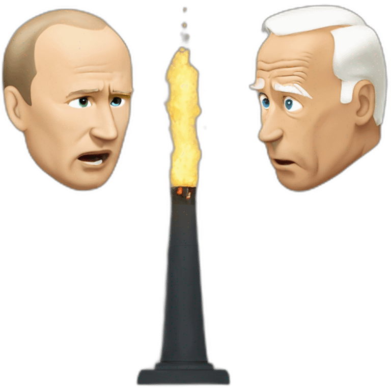 Putin and Biden fighting emoji