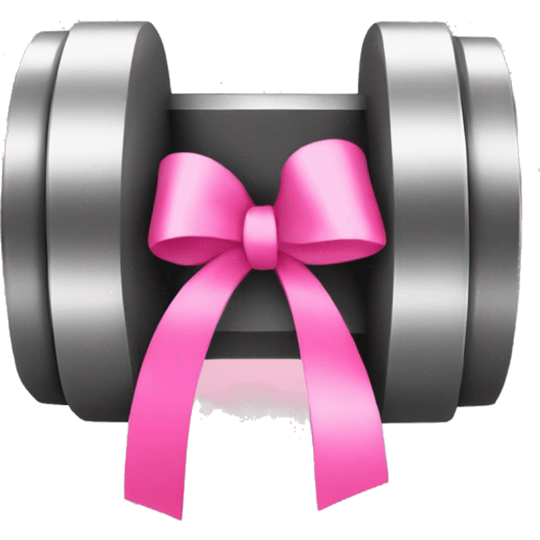 dumbbell with pink ribbon emoji