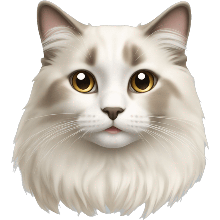 white and beige ragdoll cat emoji