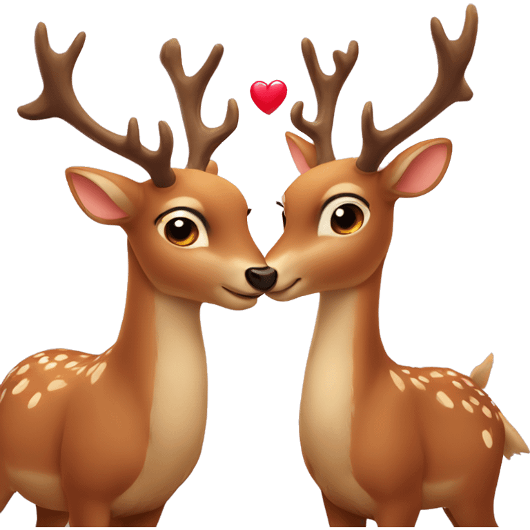 two deer in love emoji