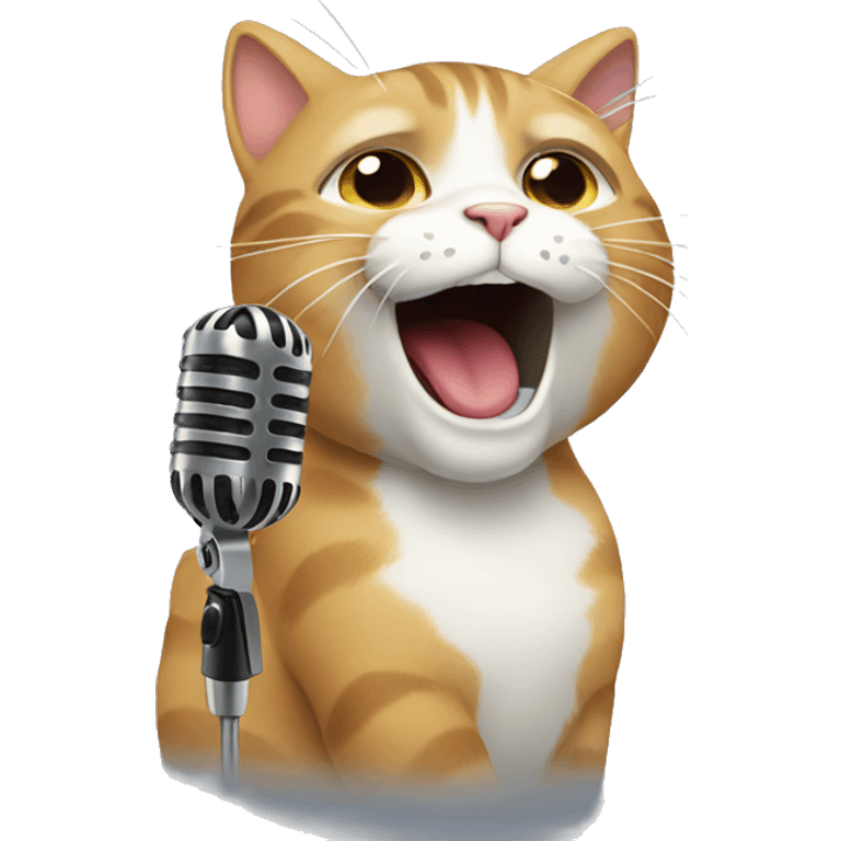 A cat singing emoji