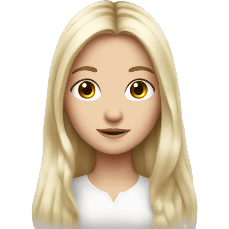 Beautiful white European girl with long hair  emoji