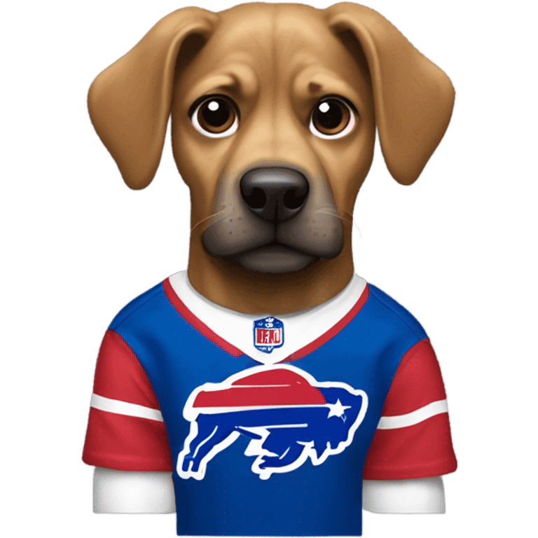 Dog wearing Bills jersey emoji