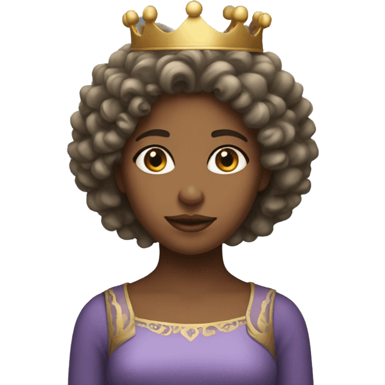 girl with curly hair wearing a crown emoji