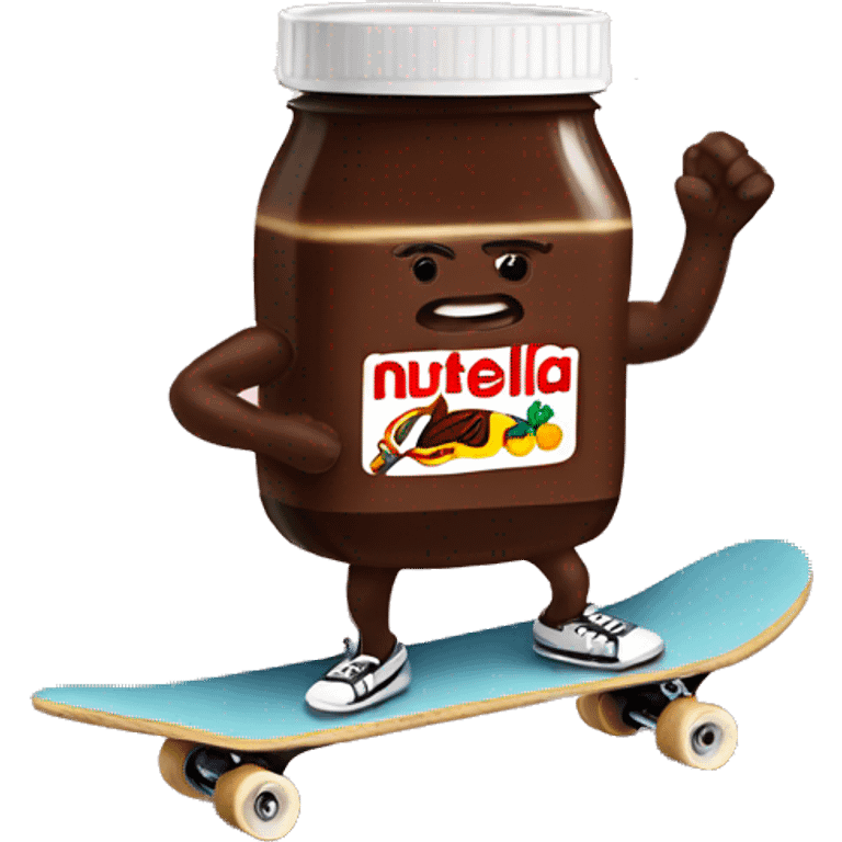 Nutella riding a skate board emoji