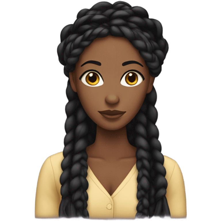 black woman with black braids and lashes emoji