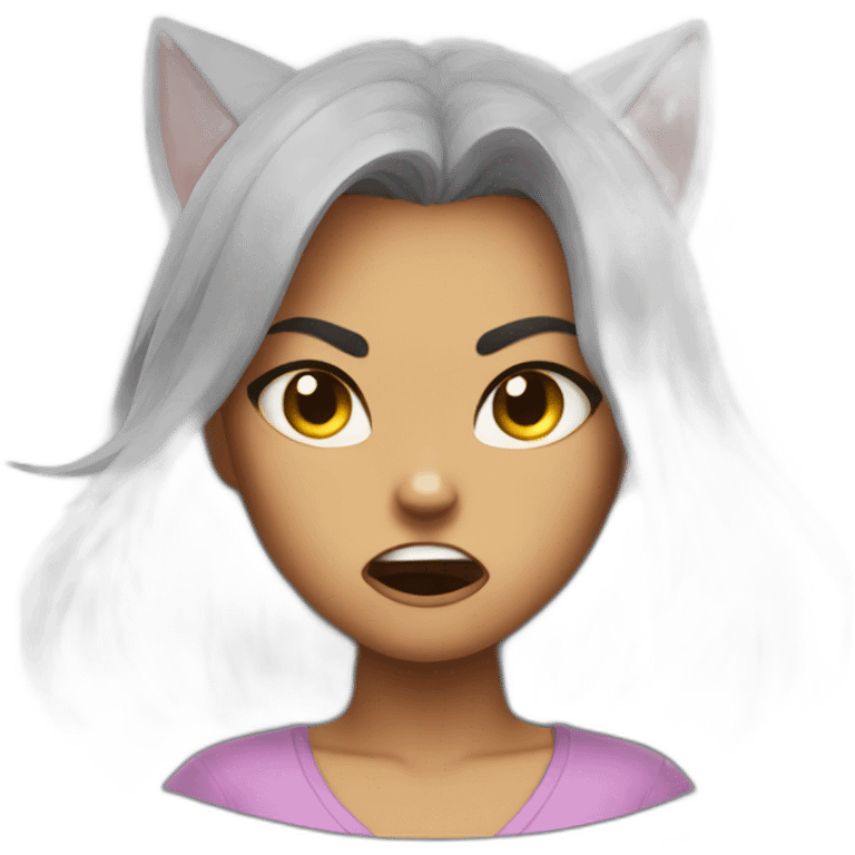 cat girl anger emoji