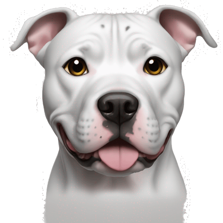 White with black spot pitbull dog emoji