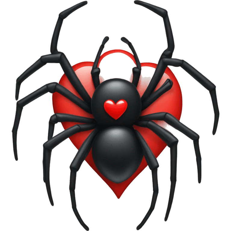 Black widow spider, red heart  emoji