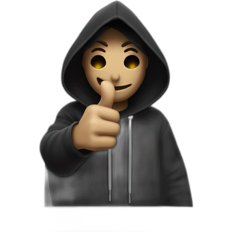 sinister hooded thumbs up emoji