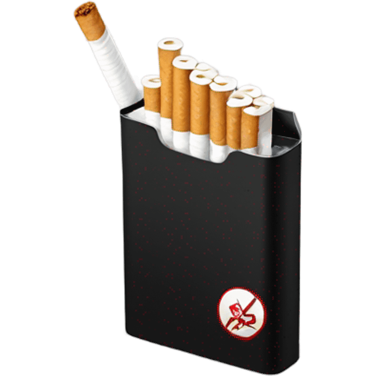 pack of cigarettes black container, blast brand text blast emoji