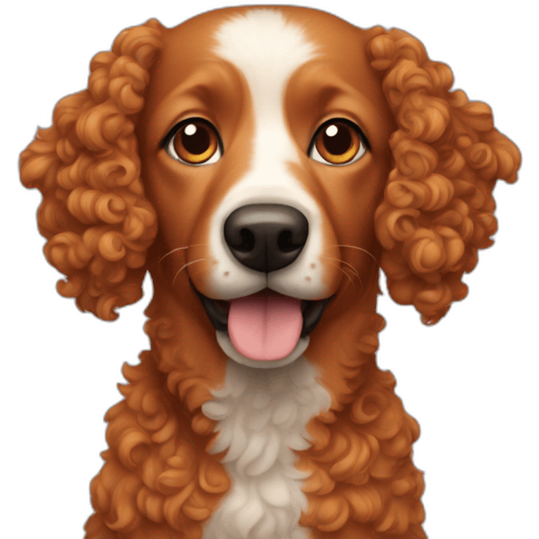 Ginger curly dog emoji