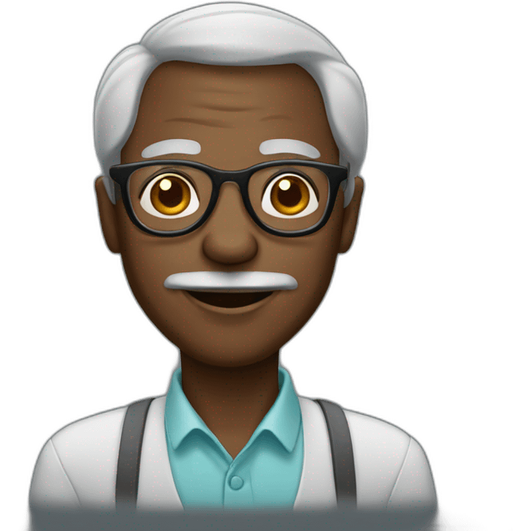 Old African American man with glasses  emoji