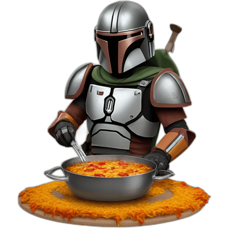 mandalorian cooking paella emoji