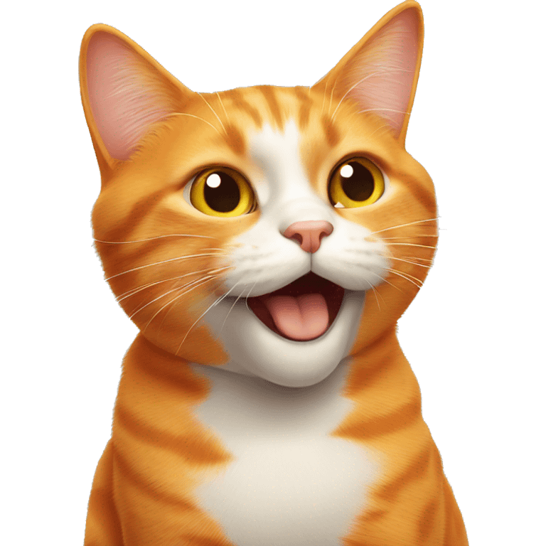 orange cat blowing a kiss emoji