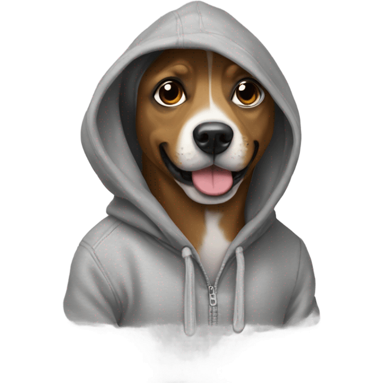 Dog wears a hoodie emoji