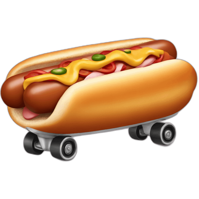 Roller skating hot dog emoji