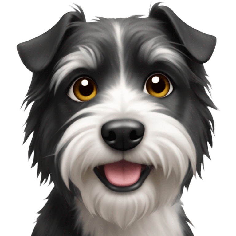 Black and white Aussie terrier mix dog emoji