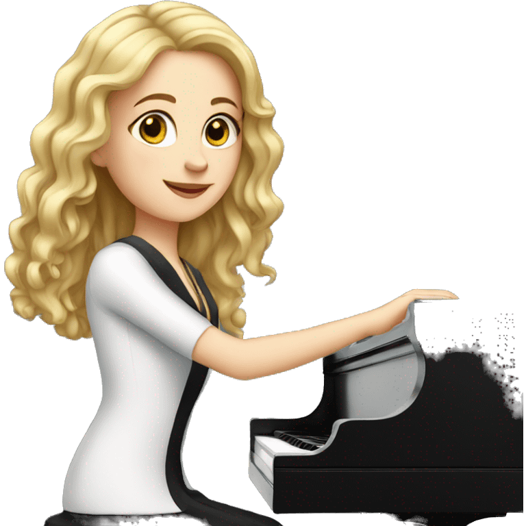 White girl Pianist  emoji