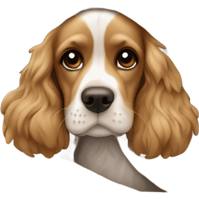 Cocker spaniel in a blanket emoji