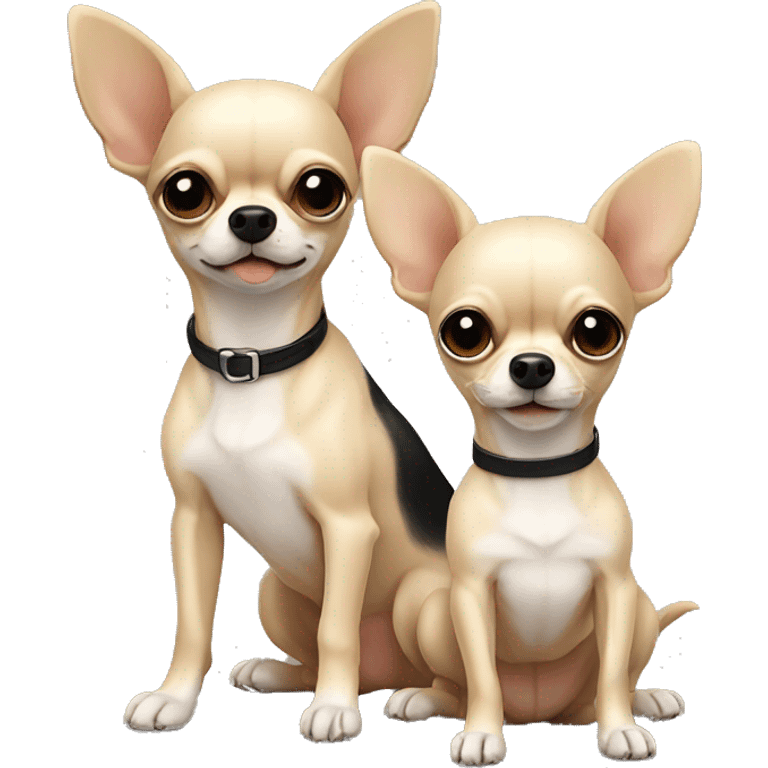 two chihuahua dogs beige and black emoji