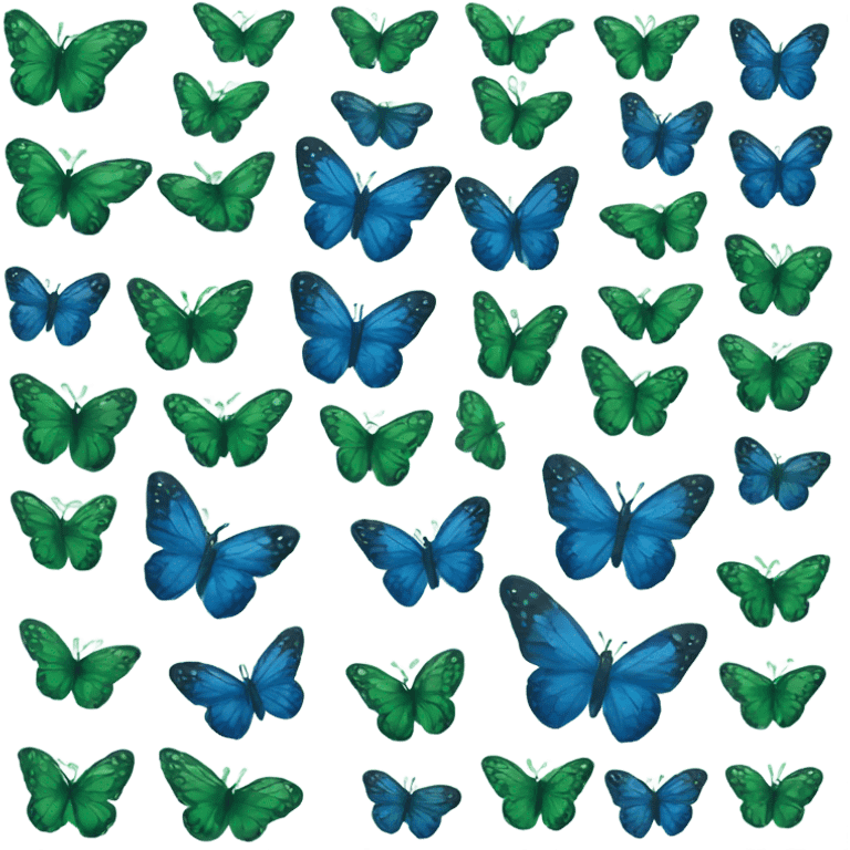 sapphire and forest green butterfly emoji