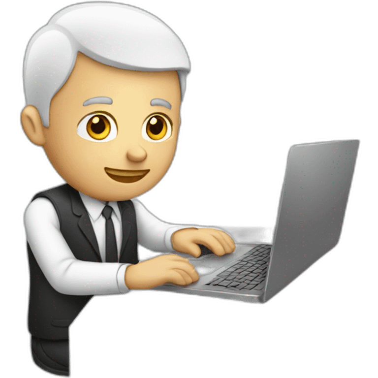 white man working with laptop emoji