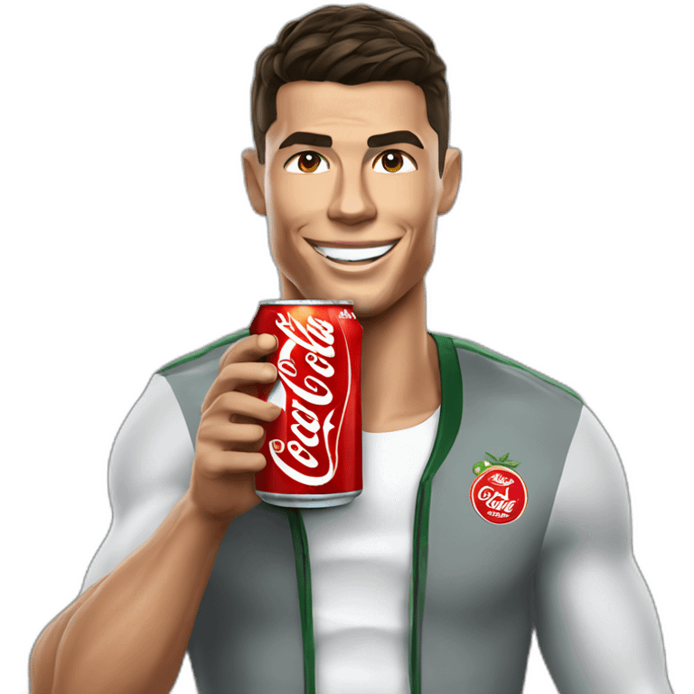 Cristiano Ronaldo drink coca cola emoji