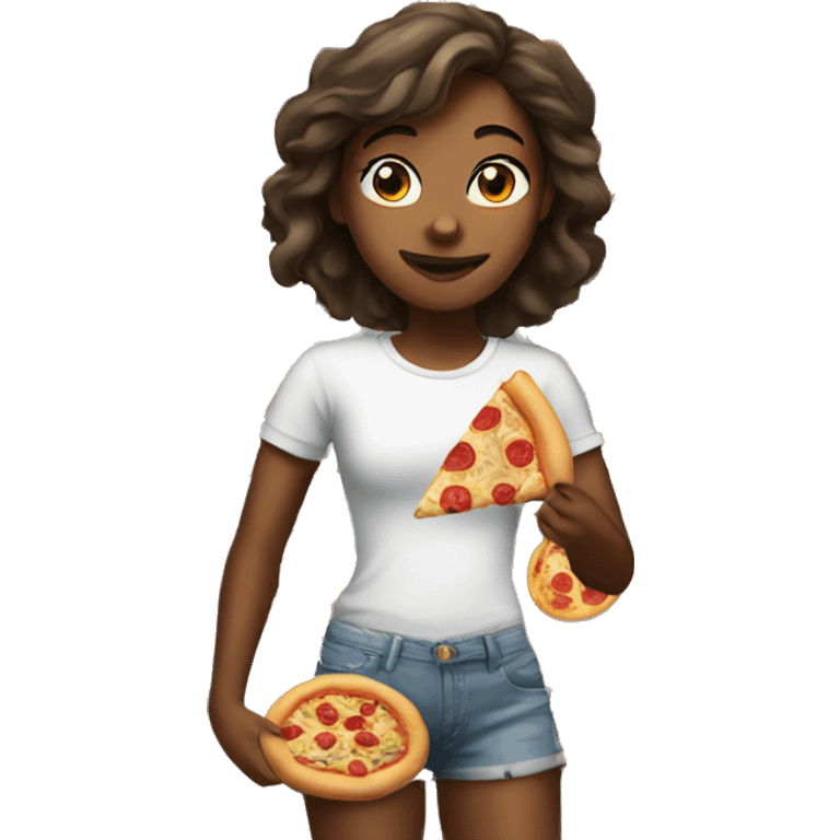 girl with pizza emoji