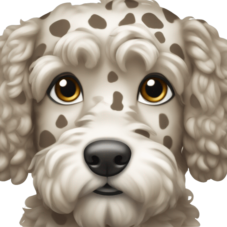 Light brown and grey spotted cockapoo  emoji