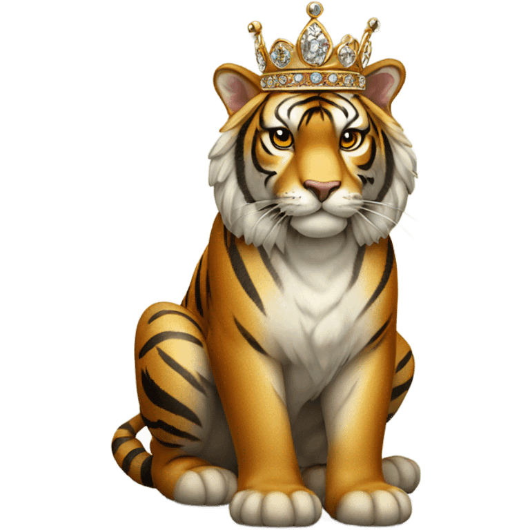 Tiger wearing a crown  emoji