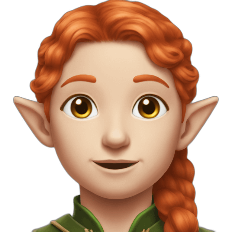 hyperrealist redhead elf archer emoji