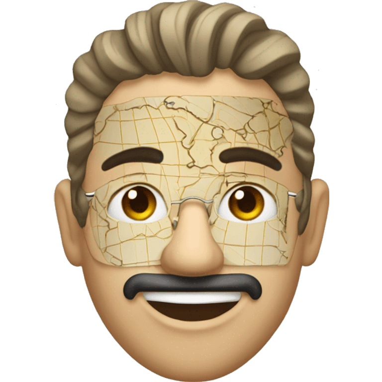 El mapa con la máscara emoji