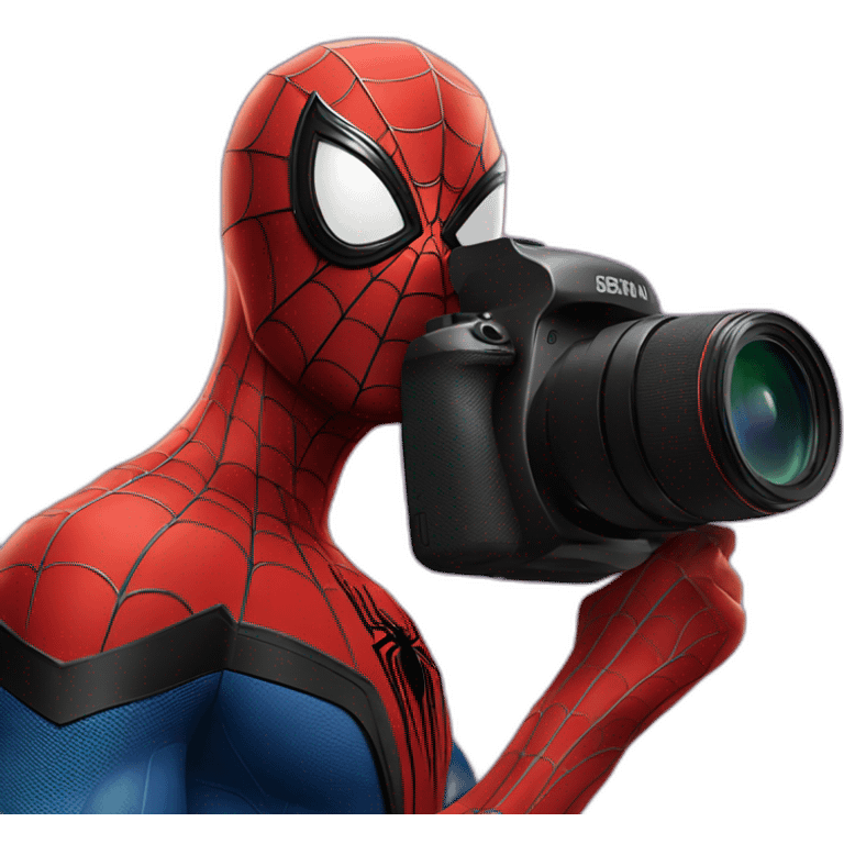 Spider-Man with a cinema camera emoji